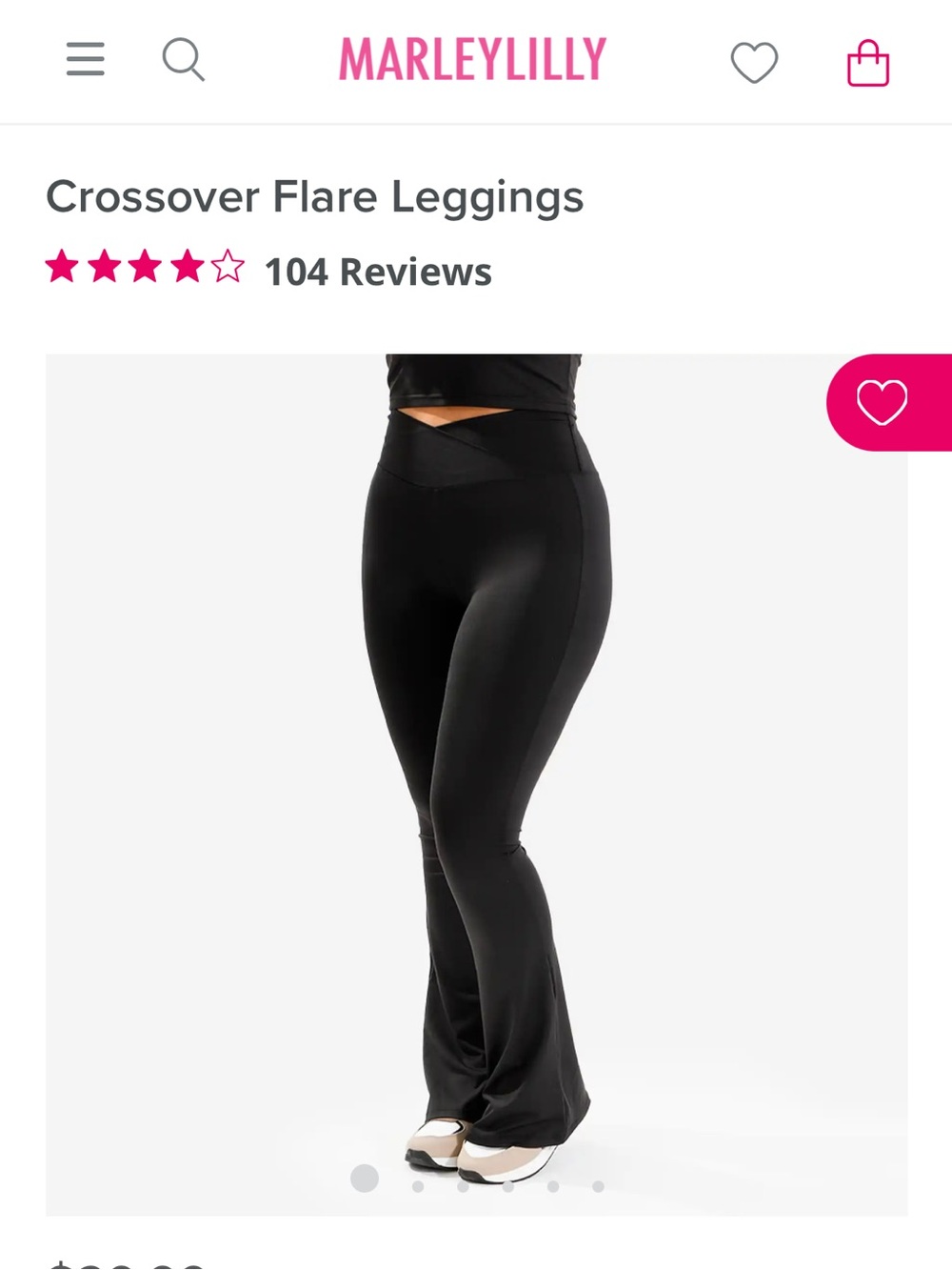 MarleyLilly Women Crossover Flare Black Leggings